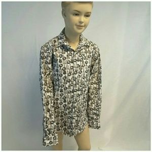 AGE OF WISDOM, Guitar Buttonup Boy's Shirt, Medium